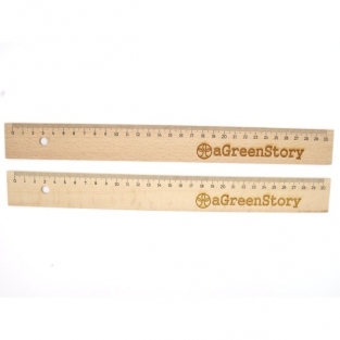 Wooden ruler 30 cm with steel side